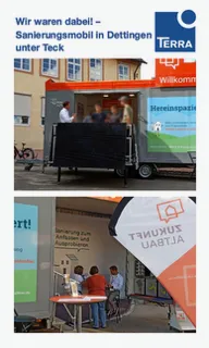 Beratung am Sanierungsmobil von Zukunft Altbau in Dettingen unter Teck